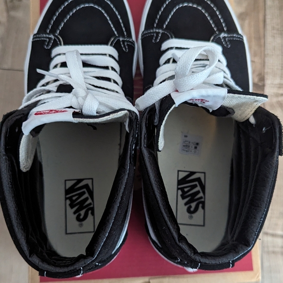 Black and White Sk8-Hi Vans Shoes - Picture 10 of 12